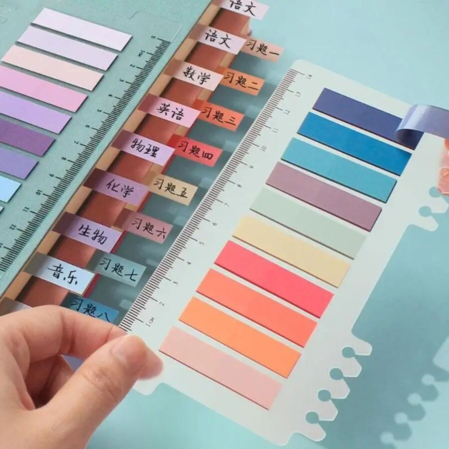 Banderitas marca paginas colores con soporte