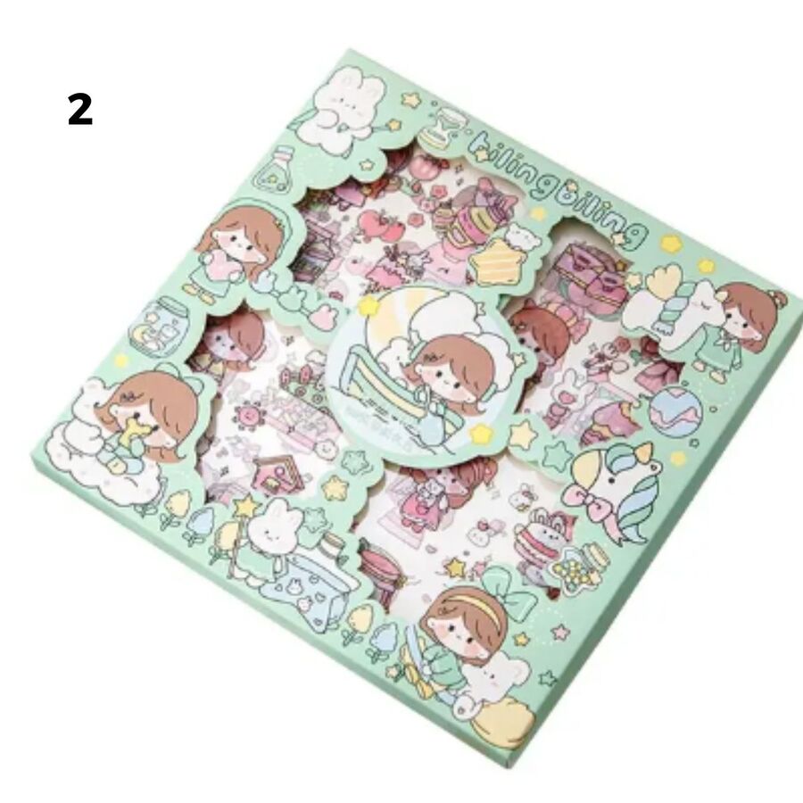 Caja 100 planchas stickers pet