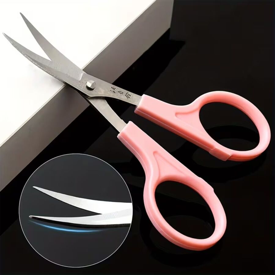 Tijera Rosada Curva para bordados