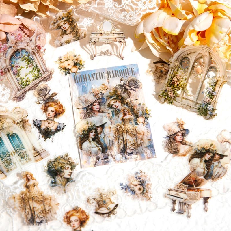 Stickers Romantic Baroque PET 30 piezas (15 diseños x2)