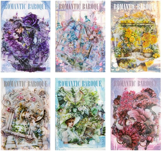 Stickers Romantic Baroque PET 30 piezas (15 diseños x2)