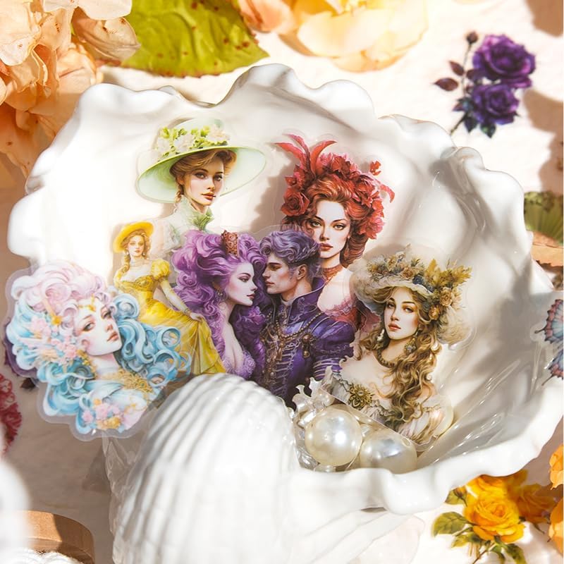 Stickers Romantic Baroque PET 30 piezas (15 diseños x2)