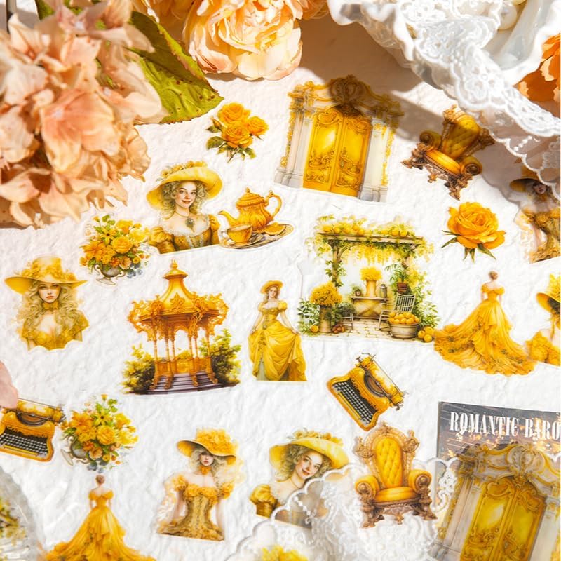 Stickers Romantic Baroque PET 30 piezas (15 diseños x2)