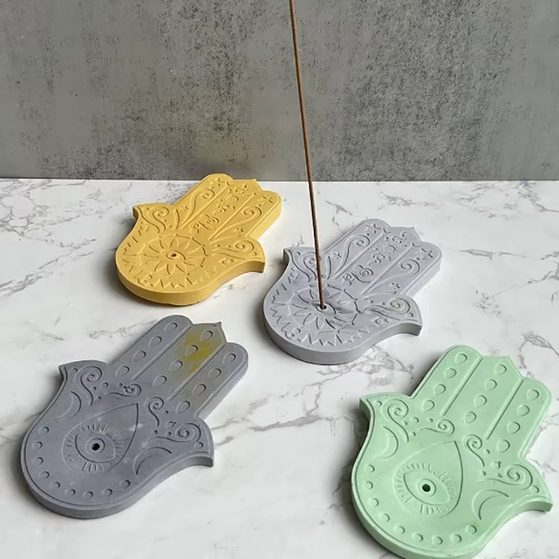 Molde de silicona mano fatima doble porta incienso