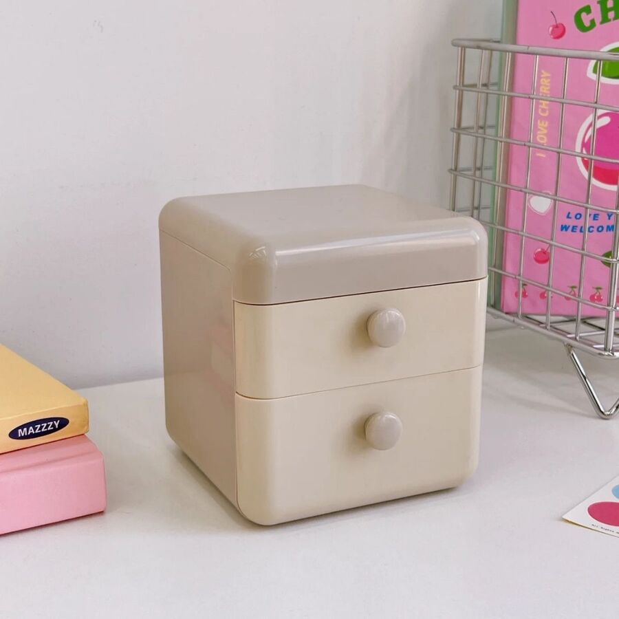 Organizador almacenamiento con tapa cajones para escritorio