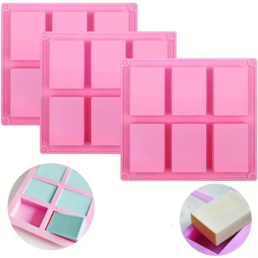 Molde de silicona para 6 Jabones Rectangulos C1