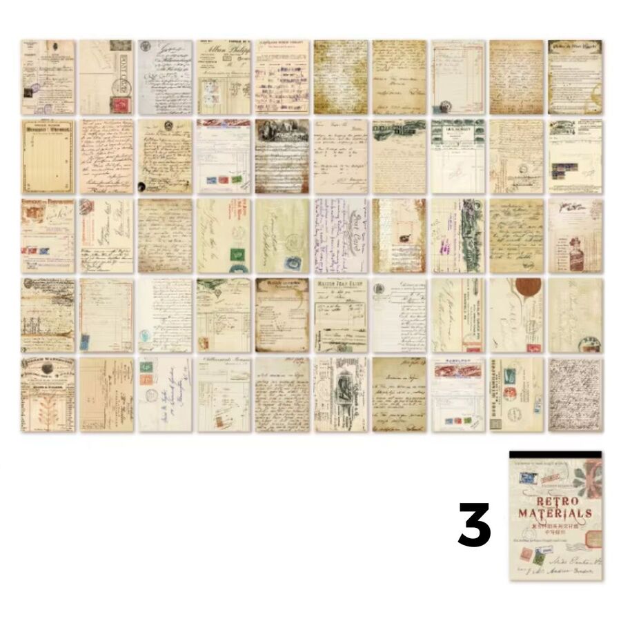 Set libro papeles retro 30778