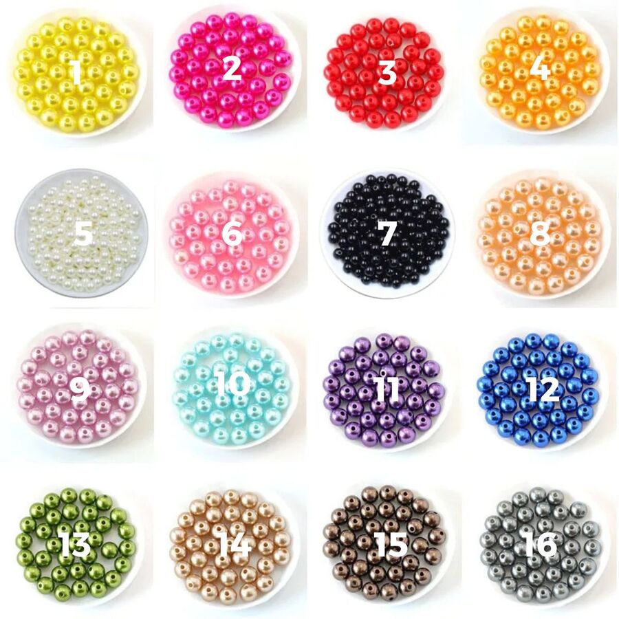 50g Perlas con orificio colores 10mm