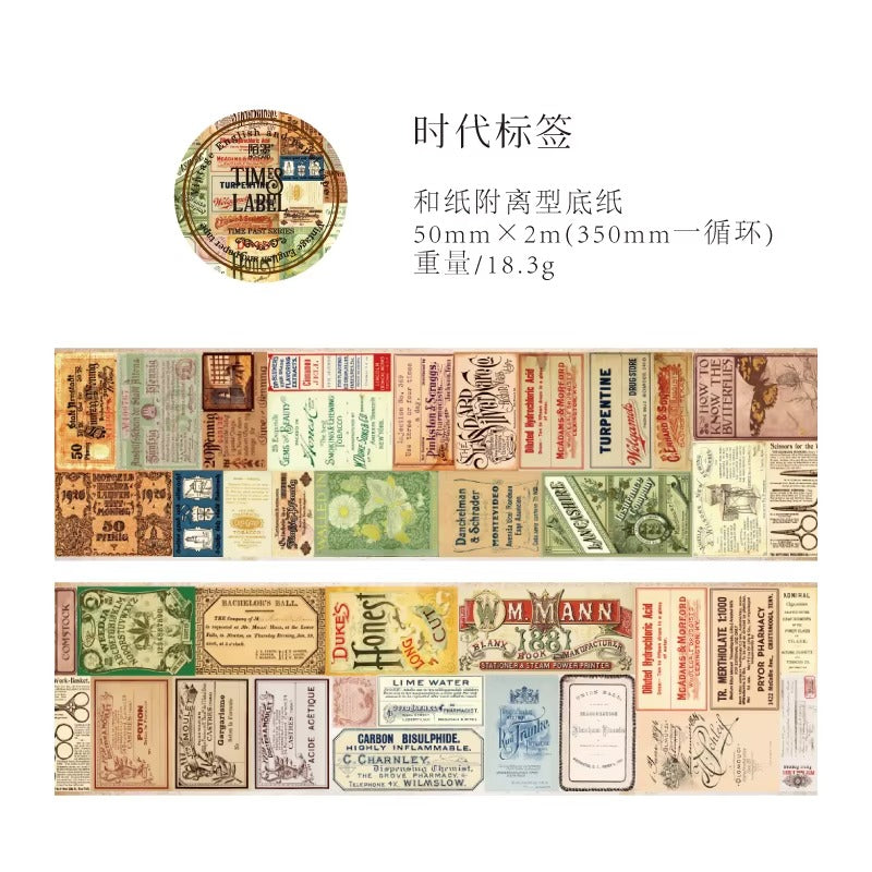 Washi Tape Vintage Times 2 metros (varios modelos)