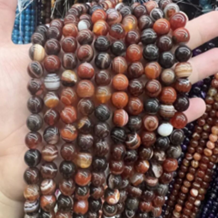Tira Piedra Bolita 6mm - Brown Agate