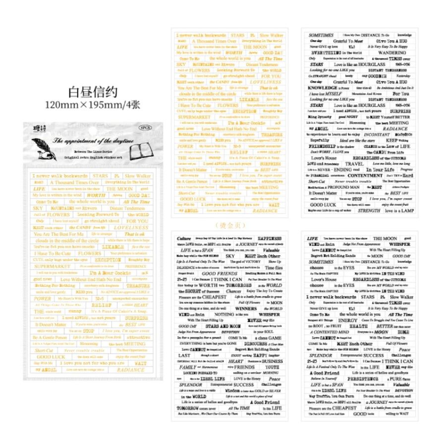 Set 4 Planchas pegatinas frases