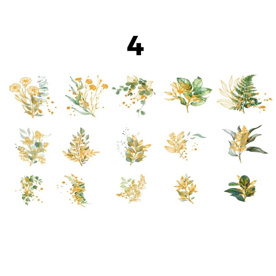 Pegatinas florales en pet 30606