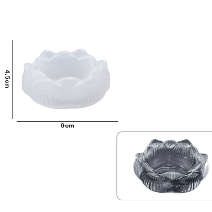 Molde de silicona flor de loto porta vela
