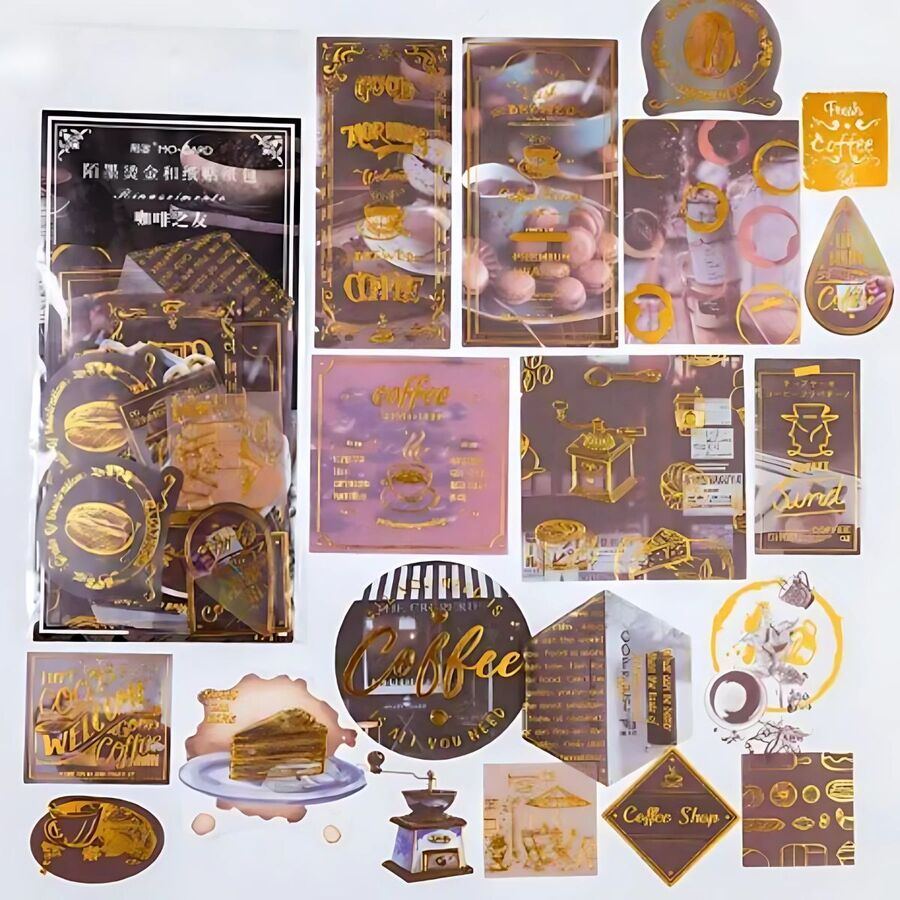 PACK STICKERS VINTAGE CAFE