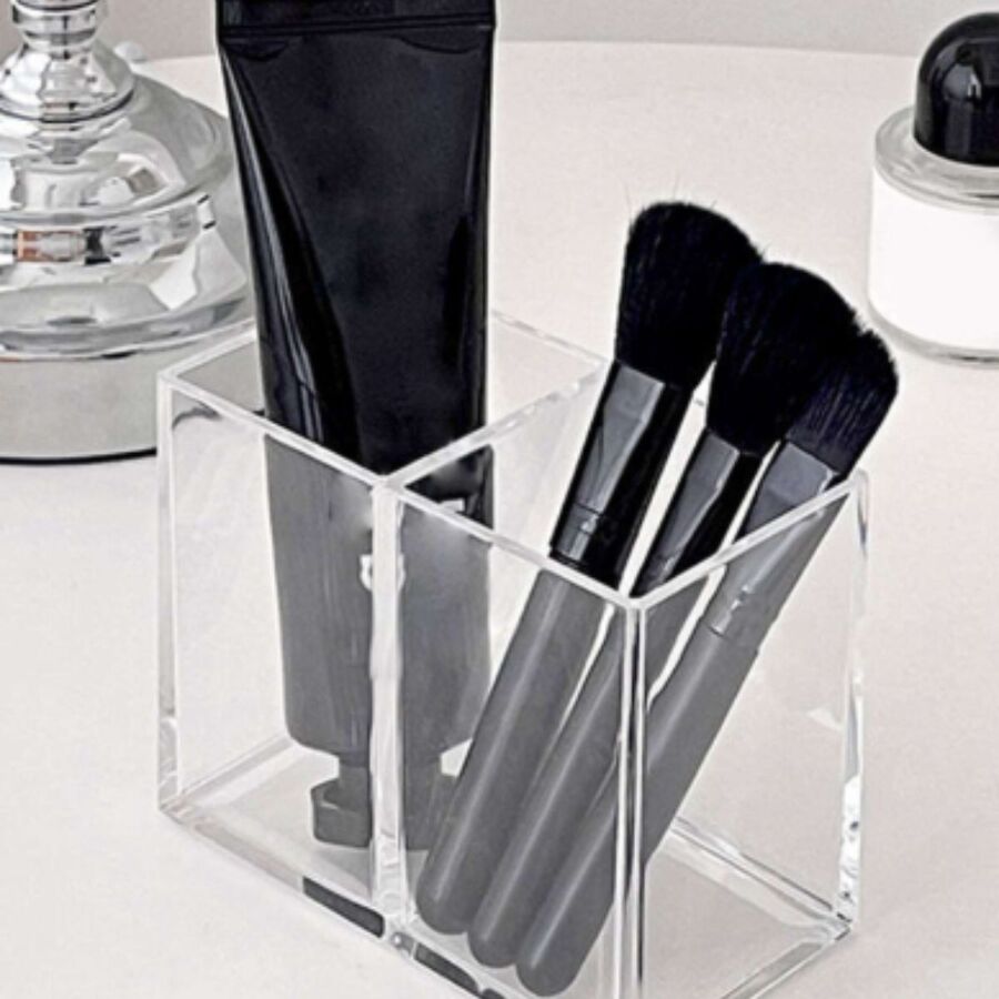 ORGANIZADOR PORTA BROCHAS PORTA LAPIZ ACRILICO DOBLE