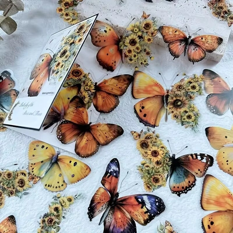 Stickers Butterfly Star & Moon PET 30 piezas (15 diseños x2)