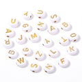 100 Letras Redondas blanco Dorado
