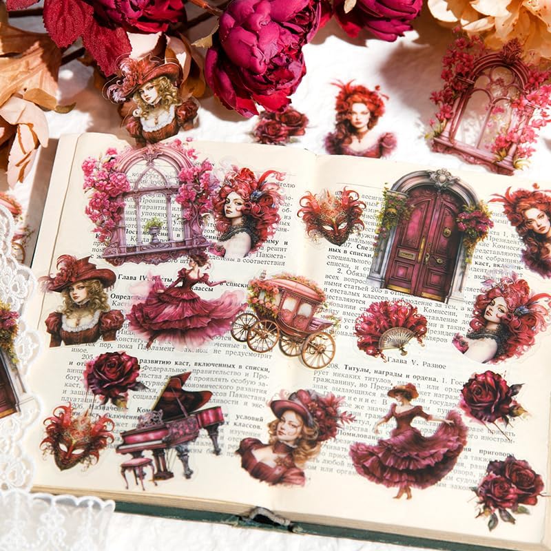 Stickers Romantic Baroque PET 30 piezas (15 diseños x2)