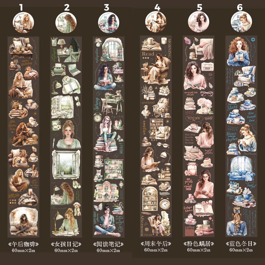 Washi tape pet chicas lectura