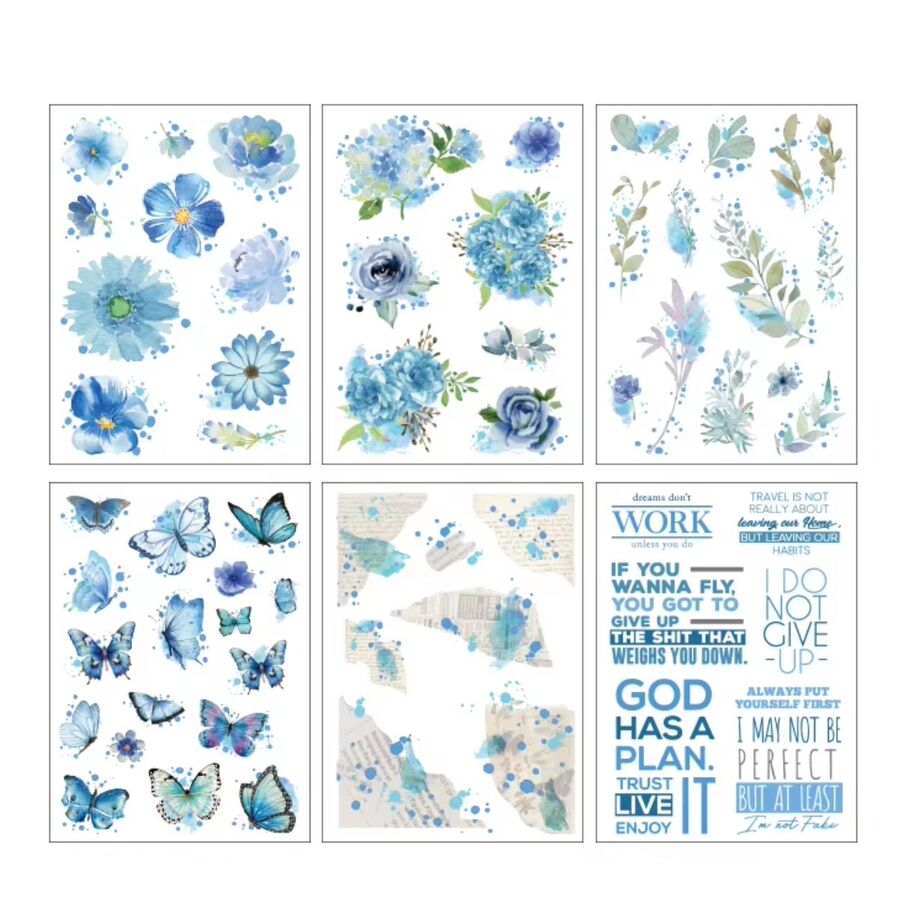 PACK PLANCHAS STICKERS PEGATINAS PET FLORALES