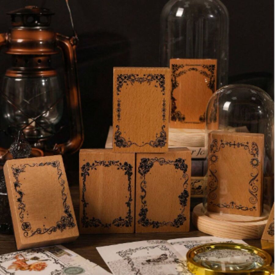 Sello marco en base de madera