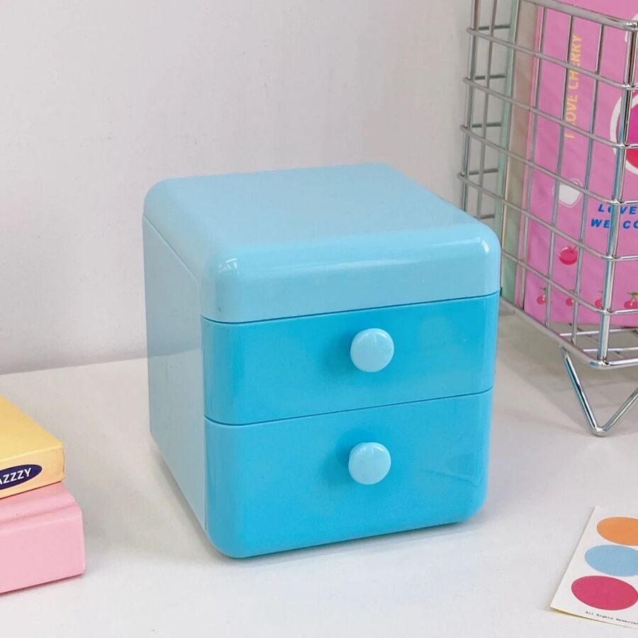 Organizador almacenamiento con tapa cajones para escritorio