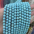 Tira Piedra Bolita 6mm - Turquoise