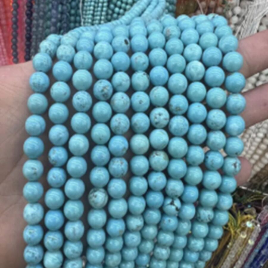 Tira Piedra Bolita 6mm - Turquoise