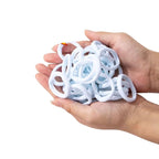 50 Goma Colita Pelo Cabello Blanca