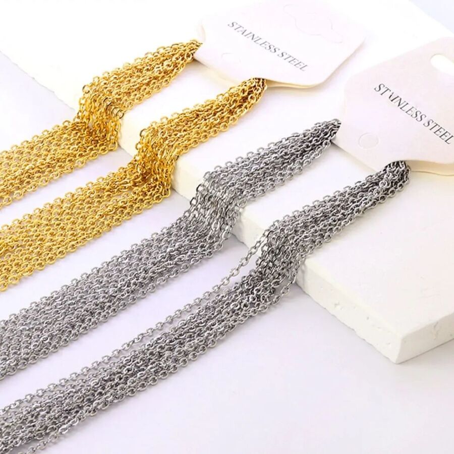 10 CADENAS DE ACERO COLOR PLATEADO oferta exclusiva web