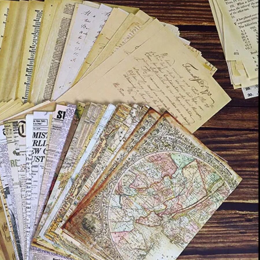 Set papeles vintage grandes