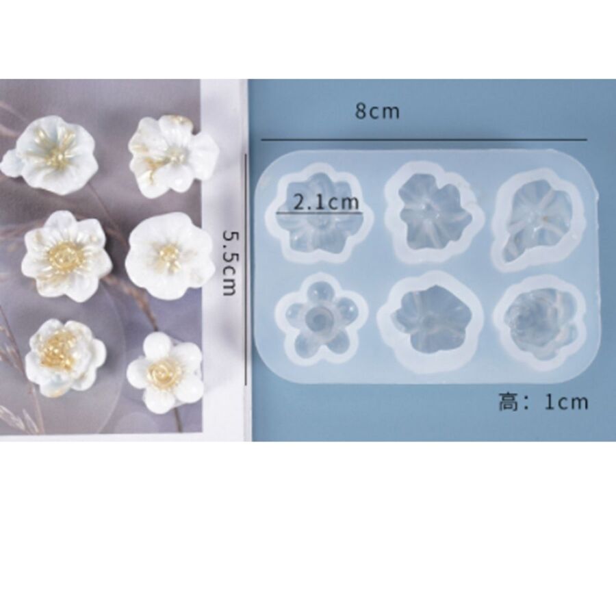 Molde silicona flores - 30034