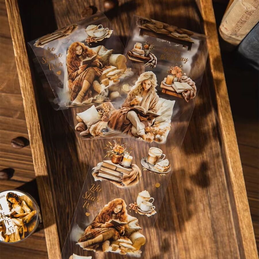 Washi tape pet chicas lectura