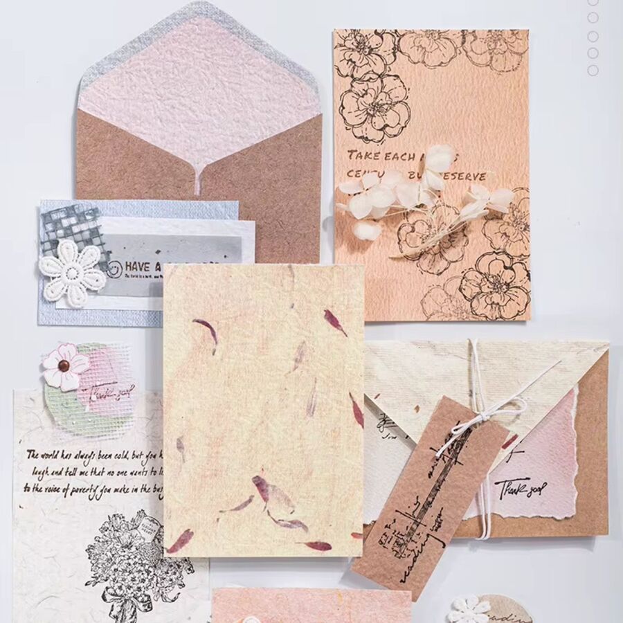 Set papeles rusticos artesanales