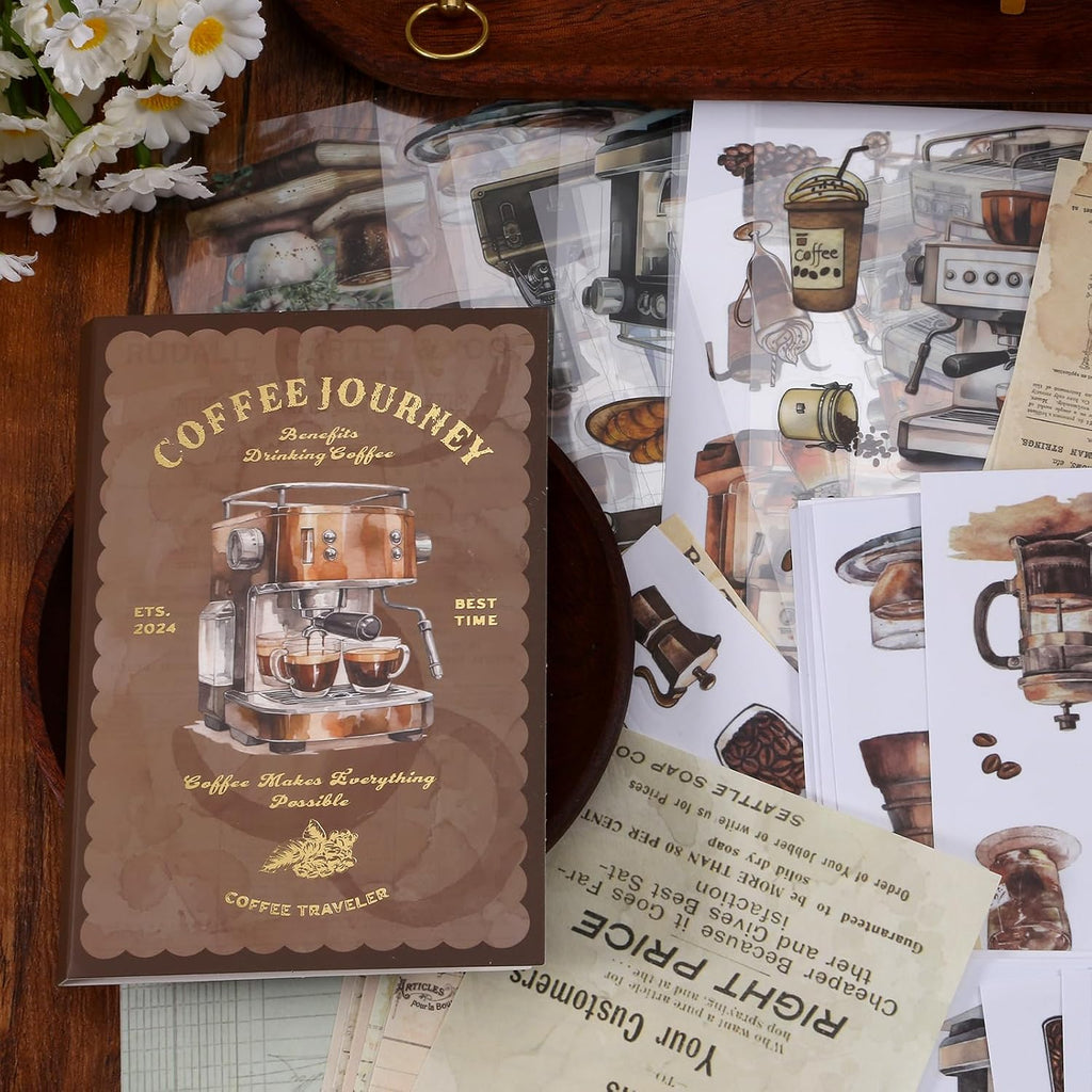 LIBRO STICKER Y PAPELES  VARIOS MATERIALES COLECCION JOURNEY