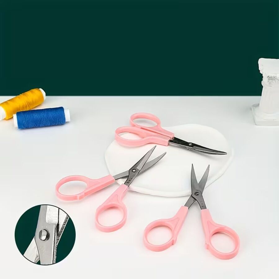 Tijera Rosada Curva para bordados