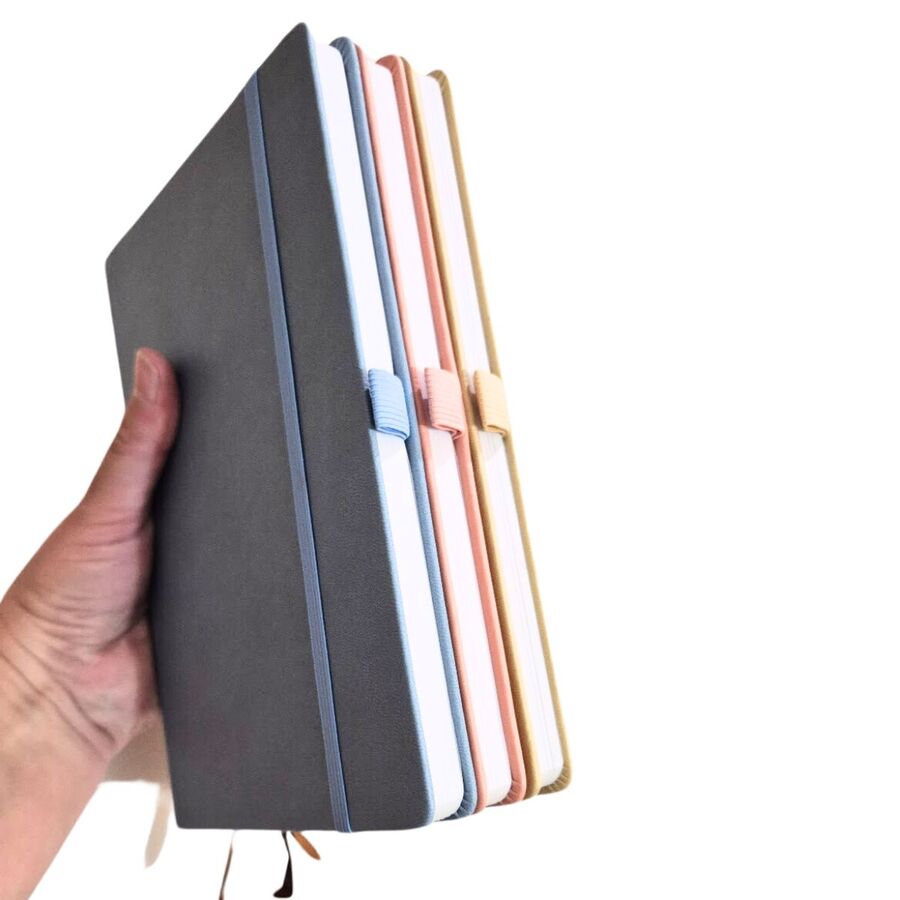 CUADERNO HOJA LISA TAPA PU CON ELASTICO