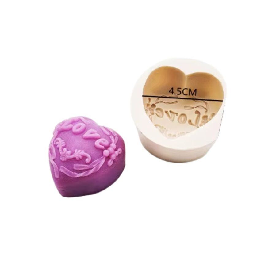 Molde de silicona corazon flores - 29695