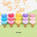 10 ADORNO CORAZON TRIPLE RESINA