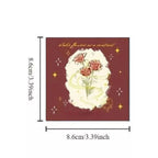 Caja sellos flores en base de madera