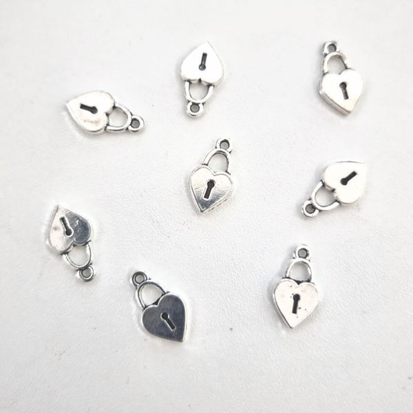 10 DIJE CORAZON CANDADO