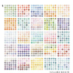 Caja de pegatinas de puntitos de acuarela