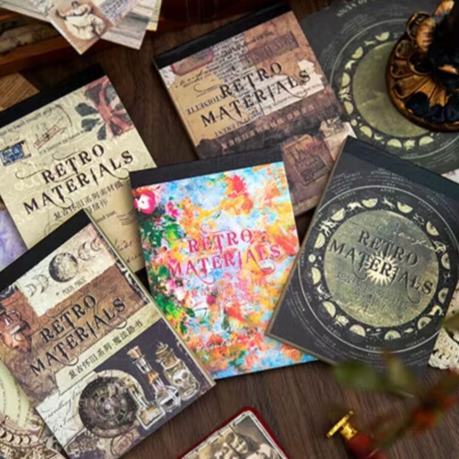 Set libro papeles retro 30778