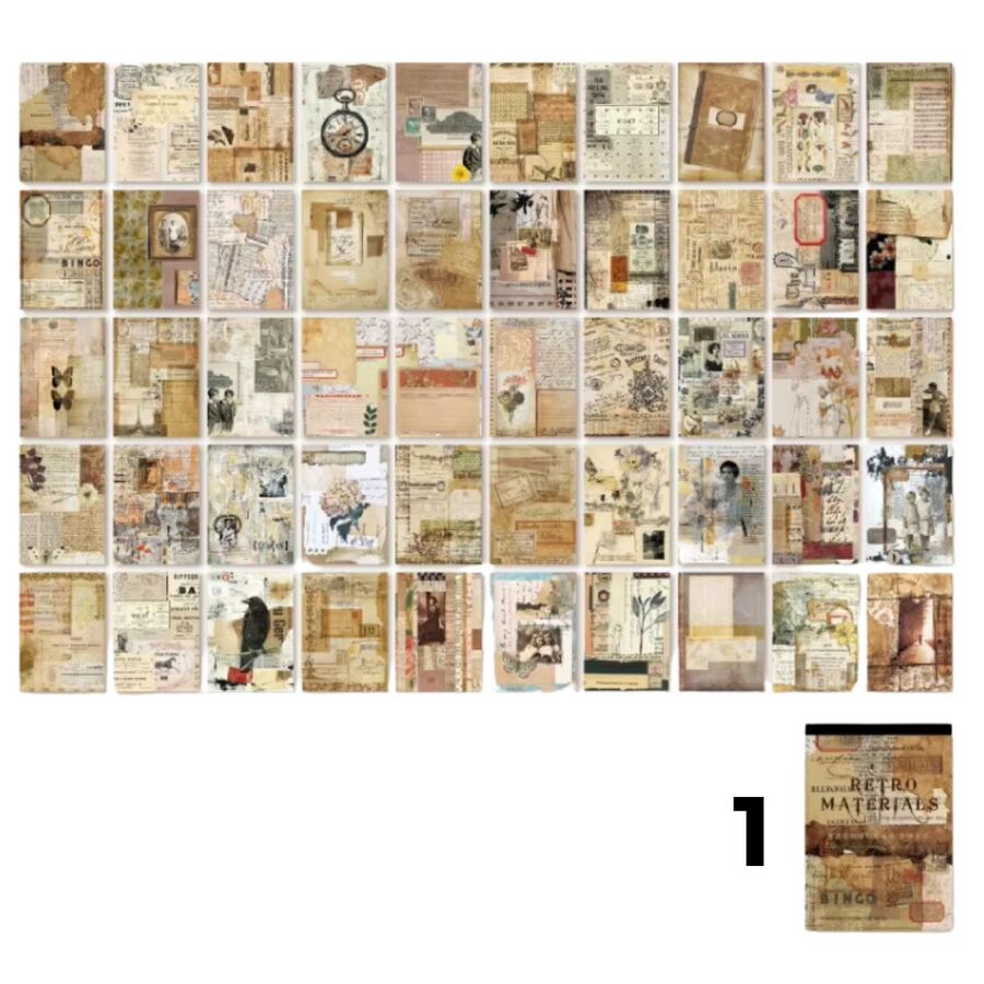 Set libro papeles retro 30778