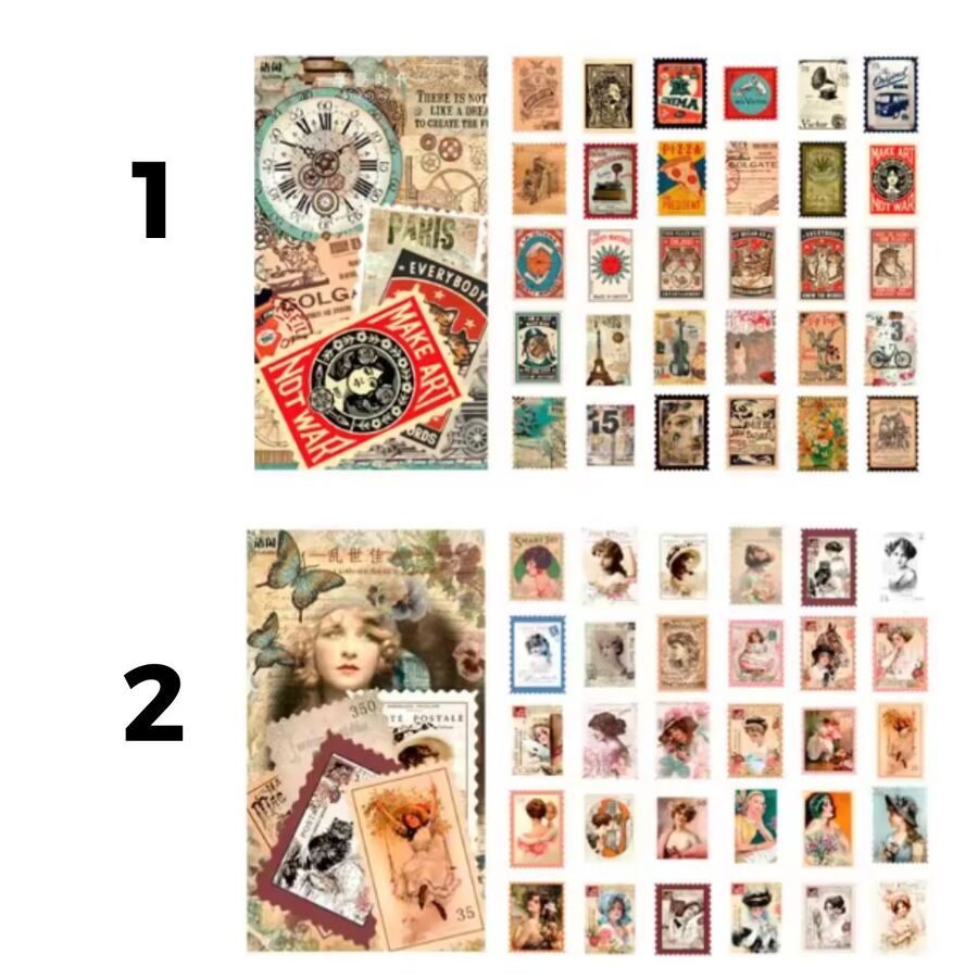 Pack estampillas retro