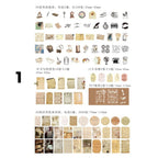 Kit sobre papel vegetal con recortes y pegatinas