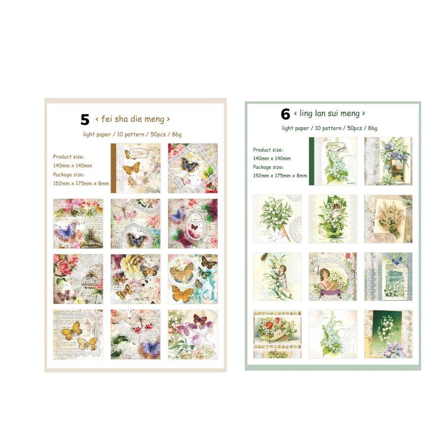 Block papel rustico coleccion floral