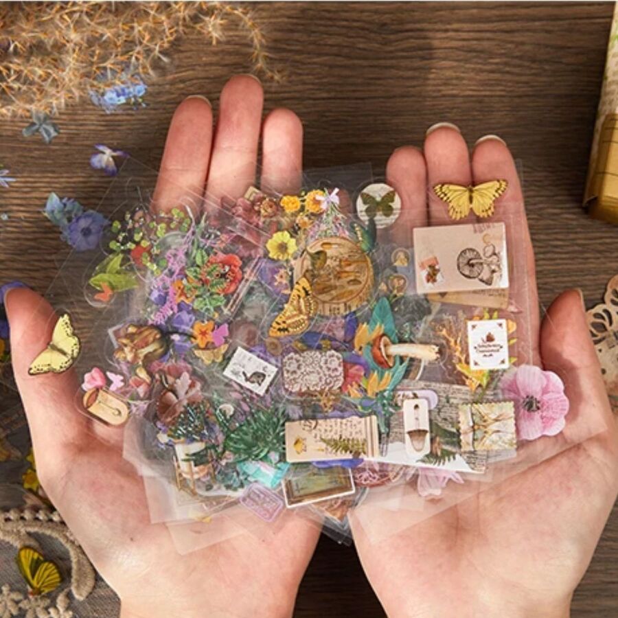 Caja grande pegatinas pet mariposas