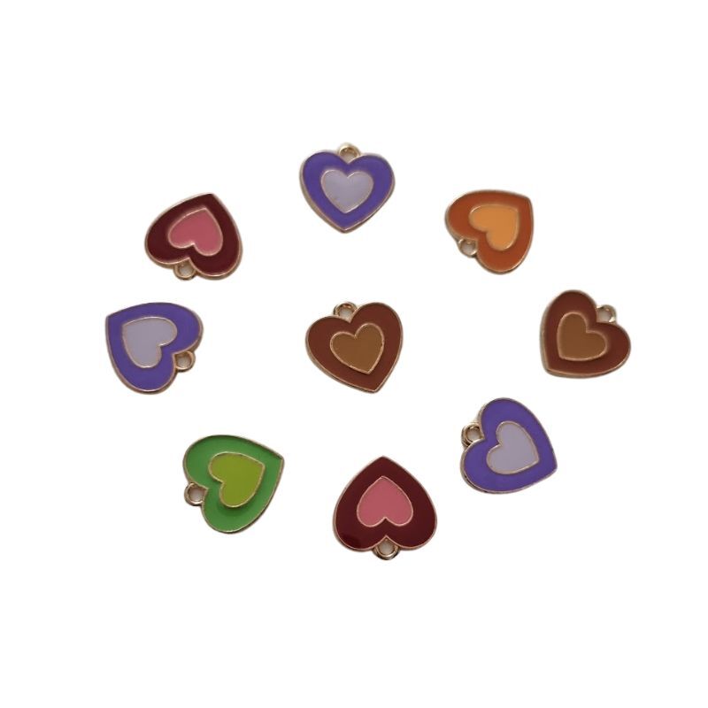 10 Dije Esmaltado Corazon