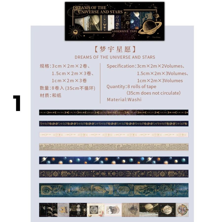 Caja washi tape coleccion Saturno